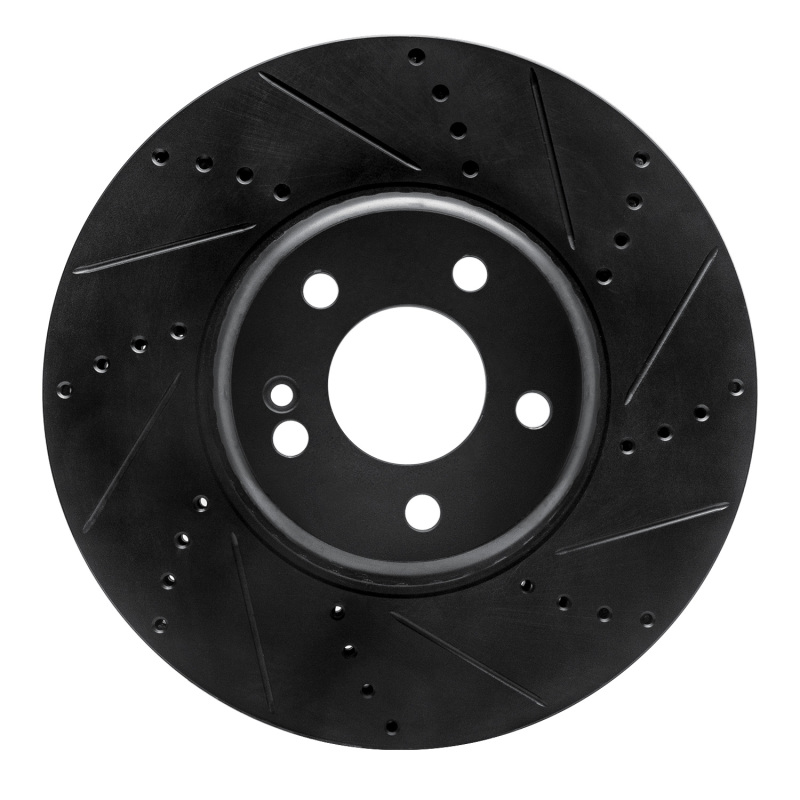 Mercedes-Benz E250 Brake Rotor (1) - Front Right - R1 Concepts - Drilled & Slotted - Black - `15-`23 Mercedes-Benz E250 Brake Rotor (1) - Front Right - R1 Concepts - Drilled & Slotted - Black - `15-`23
